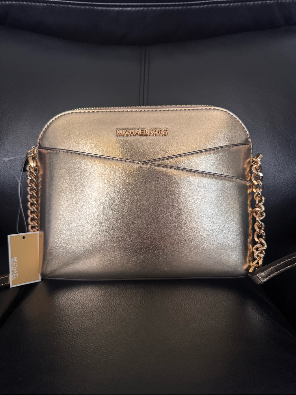 New Michael Kors Metallic Rose Gold Crossbody Bag
